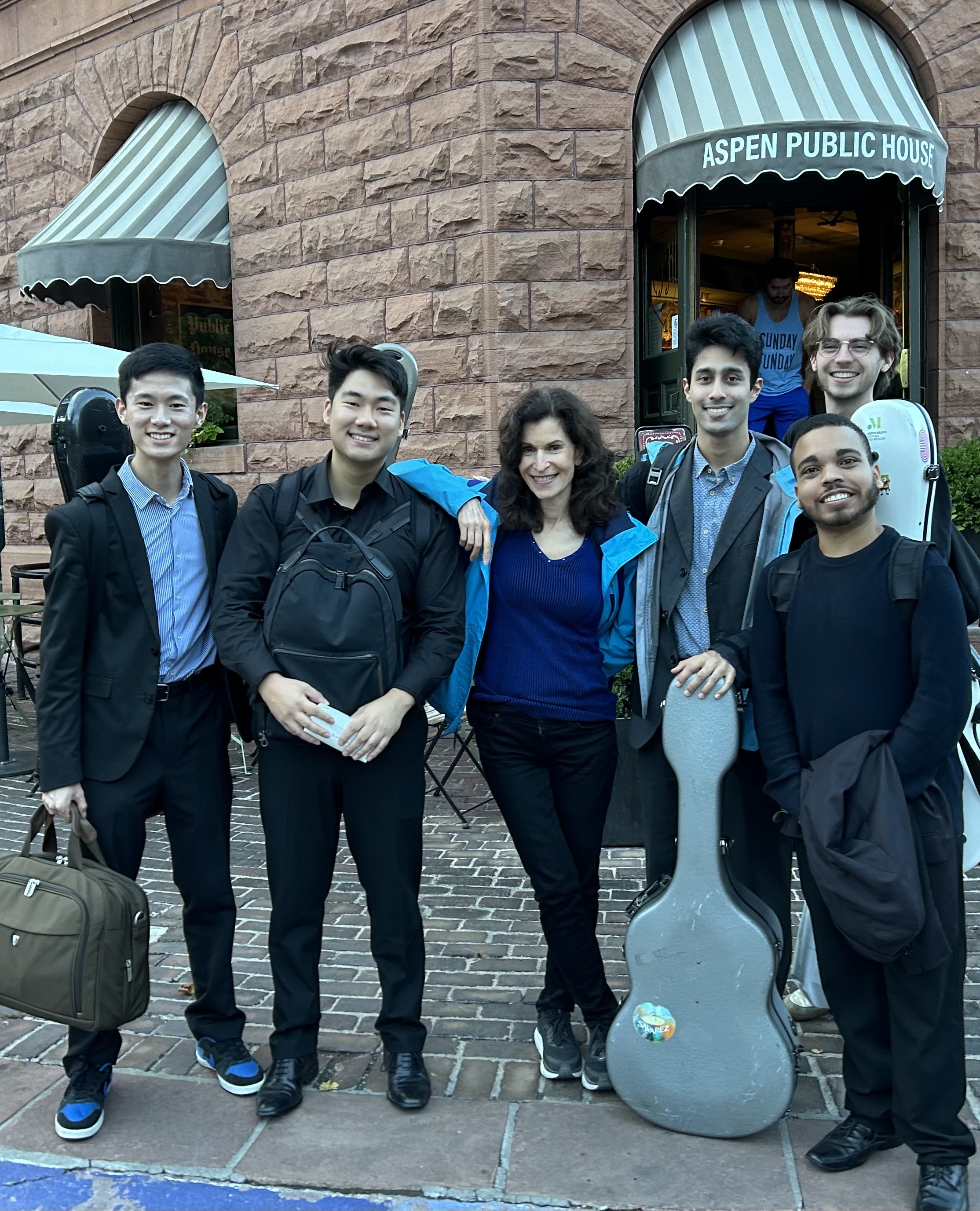 The Aspen Festival guitar students after a performance at Aspen Art Museum